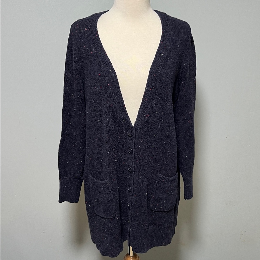 Lane Bryant Navy and Yellow Knit Sweater